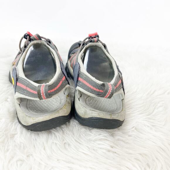 Keen 8.5 Womens Gray Coral Pink Newport H2 Strappy Walking Hiking Sandals - Picture 4 of 16